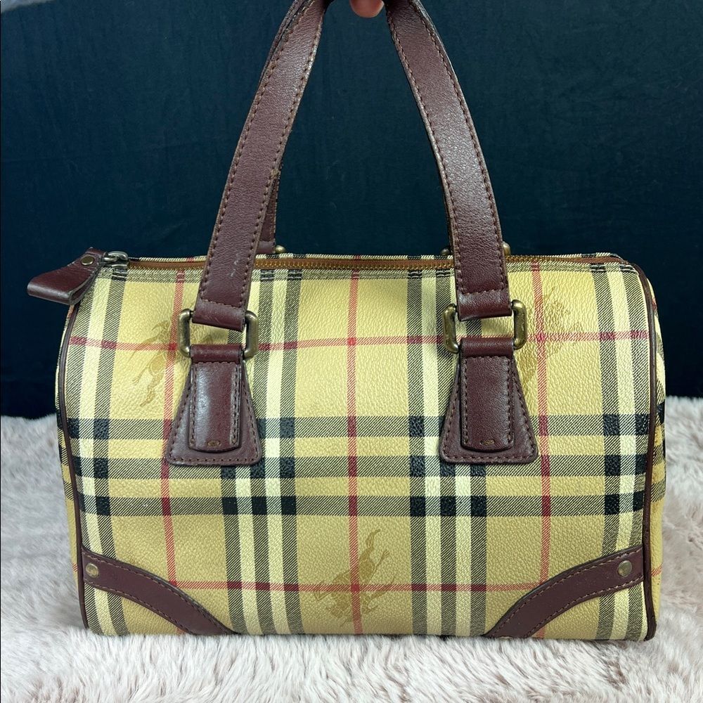Burberry Vintage Haymarket Check Boston Bag - EUC